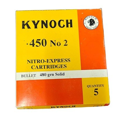  Kynoch .450 No. 2 - Nitro Express Cartridges - 480 Grain Solid - 5 Count (12 AVAILABLE) - Image 1 of 1