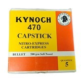 Kynoch 470 Capstick - Nitro Express Cartridges - 500 Grain Soft-Nosed - 5 Count (3 AVAILABLE) - Image 1 of 1