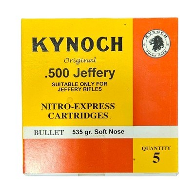 Kynoch Original .500 Jeffery - Nitro Express Cartridges - 535 Grain Solid - 5 Count (1 AVAILABLE) - Image 1 of 1
