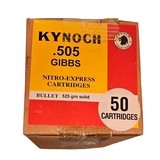 Kynoch .505 Gibbs - Nitro Express Cartridges - 525 Grain Solid - 50 Count (10 AVAILABLE) - Image 1 of 1