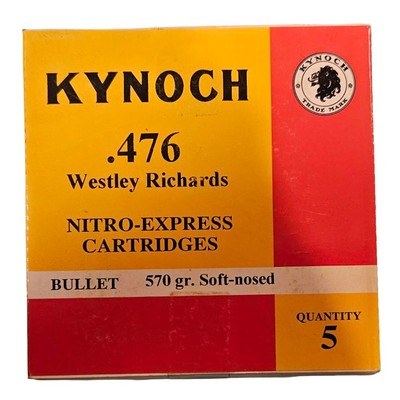 Kynoch .476 Westley Richards - Nitro Express Cartridges - 570 Grain Soft-Nosed - 5 Count (3 AVAILABLE) - Image 1 of 1