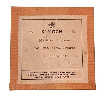 Kynoch .577 Nitro Express - Nitro Express Cartridges - 750 Grain Metal Covered Solid - 50 Count (6 AVAILABLE) - Image 1 of 1