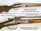 Rare Drilling! Thieme & Schlegelmilch "Nimrod" 20 Gauge SxS Shotgun & 410 Gauge Rifle - 1 of 14