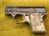 Collector Grade Belgium Made Nickel 1966 FN “Baby” Browning .25 ACP Semi Automatic With Original Zipper Pouch - 2 of 15