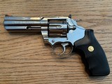 Collector Grade 1988 Bright Stainless Steel 4” Colt King Cobra 357 Magnum with Original Box and Colt Archive Letter to Lew Horton - 3 of 11