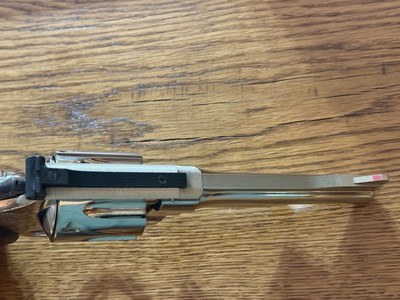 High Condition Collector Grade 1979 Bright Nickel 5” S&W 27-2 .357 Mag P&R 3Ts with Wooden Presentation Case, Outer Shipping Box, & Archive Letter - Image 9 of 15