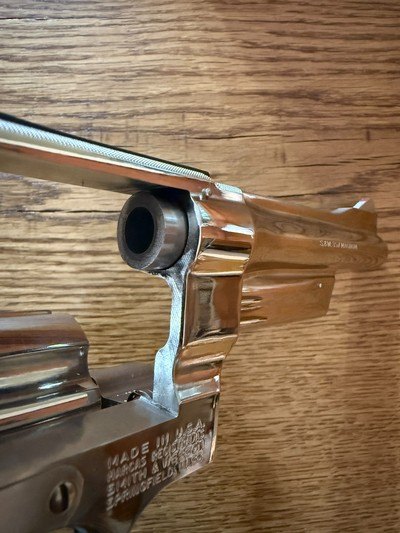 High Condition Collector Grade 1979 Bright Nickel 5” S&W 27-2 .357 Mag P&R 3Ts with Wooden Presentation Case, Outer Shipping Box, & Archive Letter - Image 6 of 15