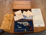 High Condition Collector Grade 1979 Bright Nickel 5” S&W 27-2 .357 Mag P&R 3Ts with Wooden Presentation Case, Outer Shipping Box, & Archive Letter - Image 1 of 15