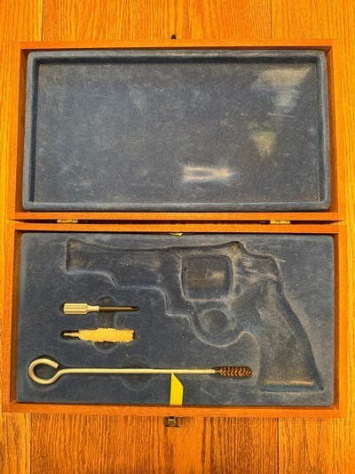 High Condition Collector Grade 1979 Bright Nickel 5” S&W 27-2 .357 Mag P&R 3Ts with Wooden Presentation Case, Outer Shipping Box, & Archive Letter - Image 15 of 15