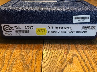 Collector 1999 Stainless Steel Colt Magnum Carry Snub Nose .357 Magnum 2” Barrel with Original Hard Case Serialized To The Gun - Image 10 of 10