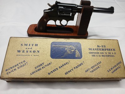 1948 S&W K-22 Masterpiece Pre-Model 17 .22 LR Gold Box