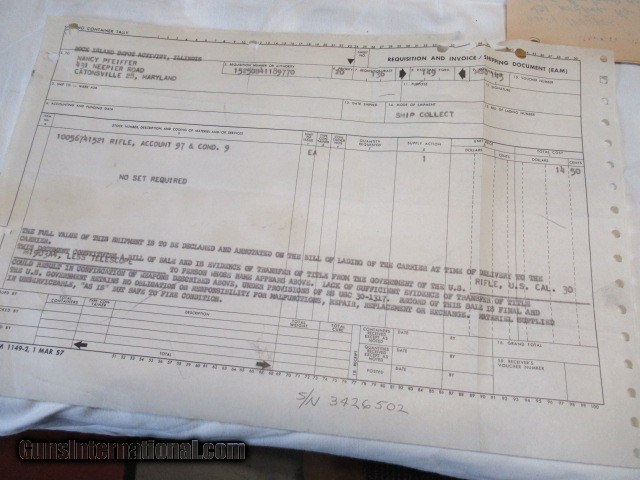 Remington M1903A4 Sniper rifle with Shipping box & DCM Document