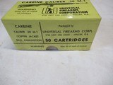 Full Box 50 rds Universal Firearms Corp. M-1 .30 Caliber Carbine Ammo - 2 of 5