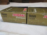 9 Boxes 180 Rds Federal Hydra-shok Jacketed 9MM Luger Ammo - 2 of 5
