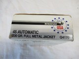 Full Box 50 rds Winchester 45 Automatic Ammo - 2 of 5