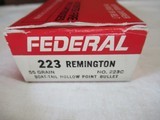 Full Box 20 Rds Federal 223 Rem Hollow Point Ammo - 2 of 4