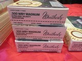 8 Boxes 160 Rds Weatherby 300 Wby Mag Factory Ammo - 3 of 6