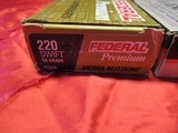 3 Boxes 60 Rds 220 Swift 2 Boxes Hornady 1 Box Federal Factory Ammo - 2 of 4