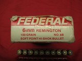 1 Box 20 Rds Federal 6MM Remington Ammo - 2 of 3