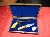 Smith & Wesson 19-3 Texas Ranger 357 & Bowie Knife with Wood Display Case - 1 of 14