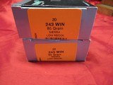 32 Rds & 8 Empty Casings HSM 243 Low Recoil Factory Ammo - 4 of 4