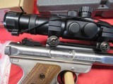 Ruger MK II Competition Target Stainless Heavy Slab Side 22LR with Case and Scope - 2 of 17