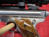 Ruger MK II Competition Target Stainless Heavy Slab Side 22LR with Case and Scope - 9 of 17