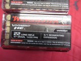 3 Boxes 150 Rds Winchester Varmint HE 22 LR - 2 of 3