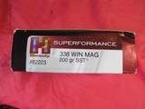 1 Box 20 Rds Hornady Superformance 338 Win Mag Factory Ammo - 2 of 5