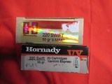 2 Boxes 36 Rds Hornady Varmint 220 Swift Factory Ammo - 2 of 2