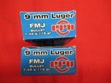 2 Boxes 100 Rds PPU 9MM Luger Factory Ammo - 2 of 4