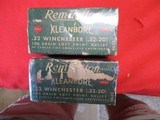 2 Boxes 100 Rds Vintage Remington Kleanbore 32-20 Factory Ammo
