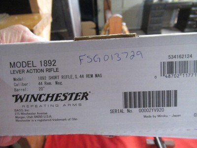 Winchester Model 1892 Short Rifle 44 Rem Mag Serial Number 2 NIB - Image 22 of 22