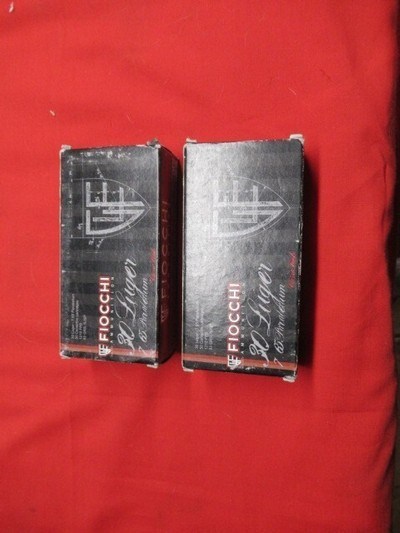 2 Boxes 100 Rds Fiocchi 30 Luger-7.65 Parabellum Factory Ammo