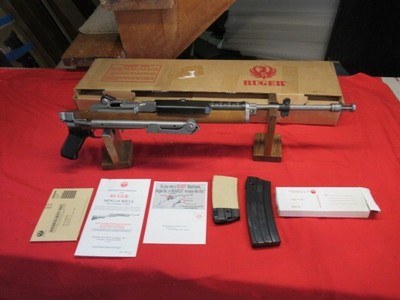 Ruger Mini 14 223 Stainless Folding Stock Wood with Box