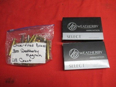 40 Rds Weatherby Select Unprimed 300 Wby Brass New & 28 Rds Once Fired Brass