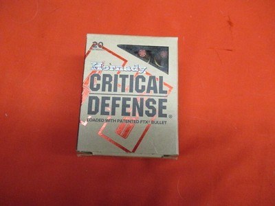 1 Box 20rds Hornady Critical Defense 45 Colt Ammo