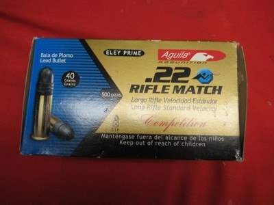 10 Boxes 500 RDS Aguila Rifle Match 22LR Ammo