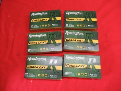 6 Boxes 120Rds Remington Core-Lokt 30-06 Factory Ammo