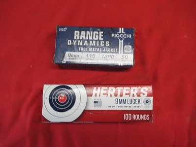 1 Box 50 Rds Fiocchi 9mm Luger & 1 Box 100 Rds Herters 9MM Luger Factory Ammo - Image 1 of 3