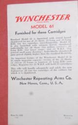 Winchester model 61 first year brochure - 4 of 5