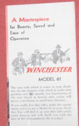 Winchester model 61 first year brochure - 3 of 5