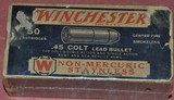 Winchester Blue and Red box of 45 Colt - 1 of 6