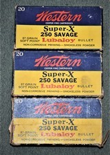 3 Boxes of Western 250-3000 Savage 87 Grain - 1 of 5