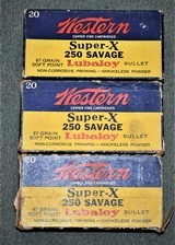 Three boxes of Winchester Western Super-X 250 Savage 87 Grain - 1 of 5