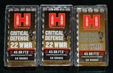 3 BoxesHornady 22 WMR Critical Defense 45Gr FTX - 1 of 1