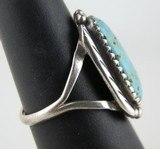 STERLING SILVER TURQUOISE MARKED STERLING AND MAKERS LOGO SIZE 5 - 4 of 7