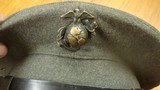 VINTAGE WW-II U S MARINE CORP DRESS HAT WITH MEDALION ATTACHED - 1 of 5