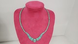 .925 STERLING SILVER AND TURQUOISE BEAUTIFUL LADIES NECKLACE - 1 of 9