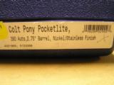 Colt Pony Pocketlite .380 Auto Nickel/Stainles In Box - 12 of 13
